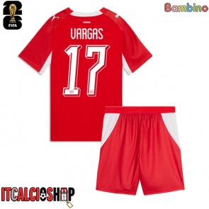 Svizzera Ruben Vargas #17 Prima Maglia Bambino Mondiali 2026 Manica Corta (+ Pantaloni corti)